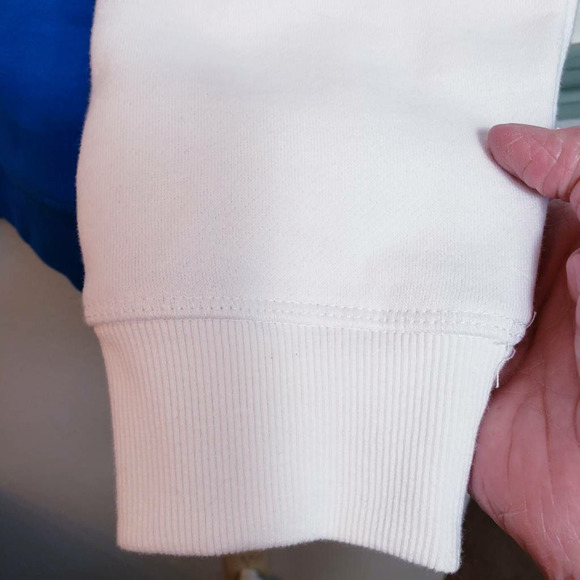 Fila Mens L Hoodie Sweatshirt White Blue Pullover Color Block Long Sleeves New - Picture 4 of 12